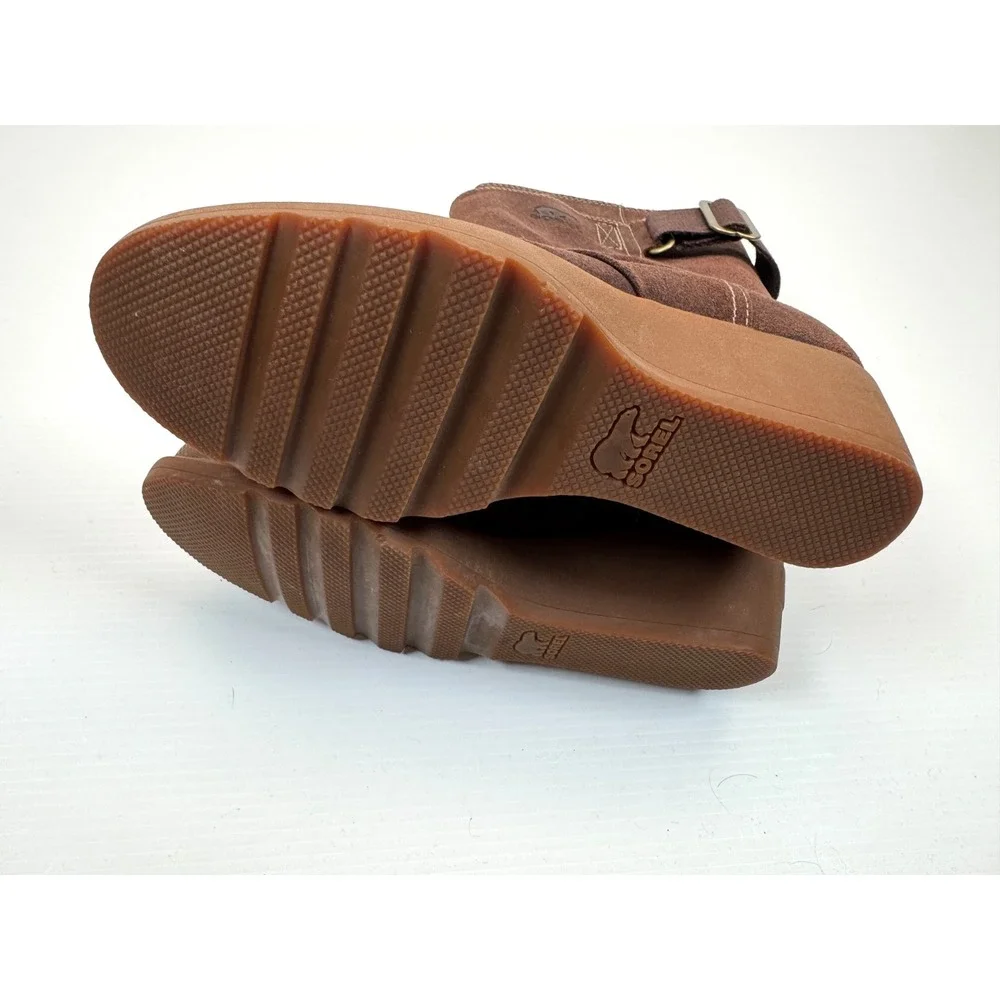 Sorel Toronto Mid Wedge Boots Women 7‎ NWOB Suede Pull on Waterproof Adjustable